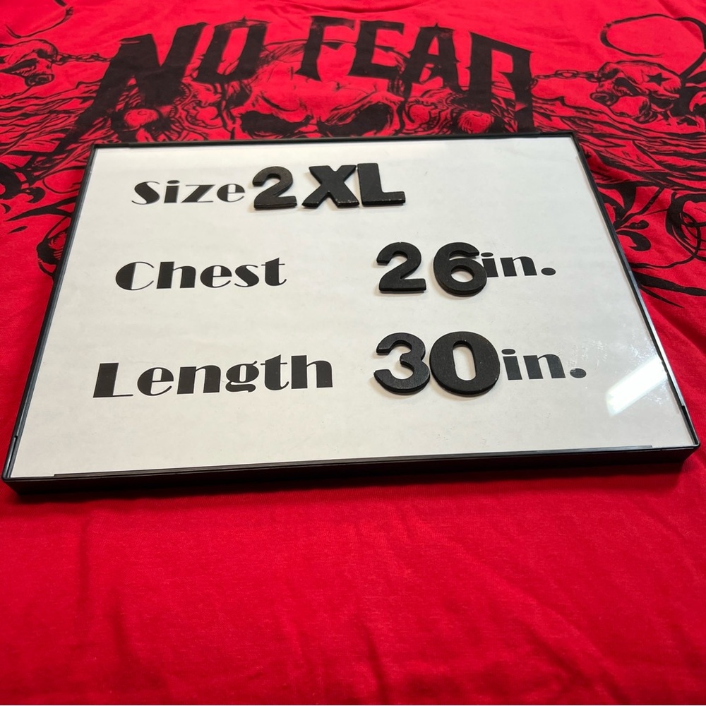 No Fear Skull Graphic Tee XXL Red Biker Streetwear Y2K Shirt - Picture 7 of 7
